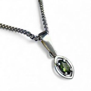 Moldavite, Pendentif en argent Ag 925/1000