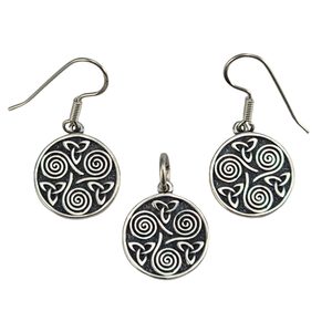Spirale de druide, triskel, parure de bijoux Ag 925/1000
