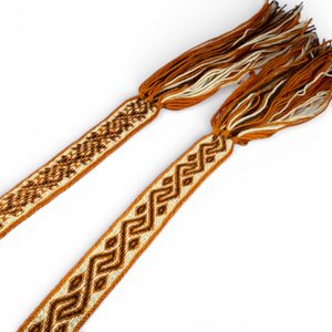 Hand heddle woven belt, 1m