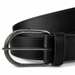 Leather belt, black