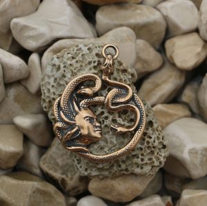MEDUSA, antique, bronze, pendant