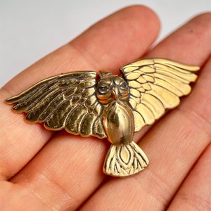 Flying Owl, pendant, bronze