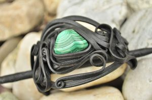 MALACHITE - broche à cheveux