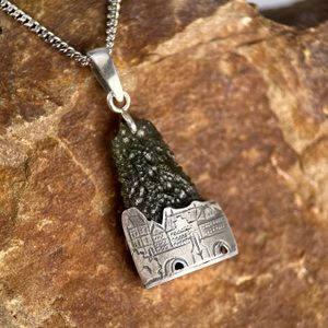 PRAGA, Moldavite, vltavín, silver 925/1000