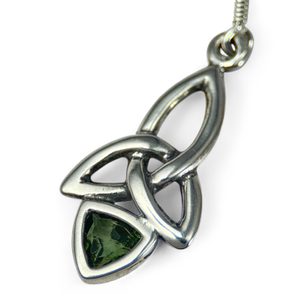 KIRA, boucles d'oreilles, moldavite et argent