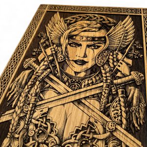 Freya, wall decoration, wood 32x46cm