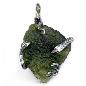 SERPENT, Moldavite pendant, silver 925/1000