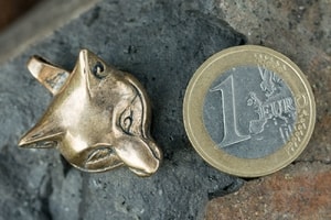 Celtic Fox, head, pendant, bronze