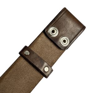 LEATHER BELT with buckle change system, brown