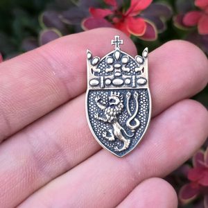 St. Wenceslas Crown - Czech Lion, pendant, bronze