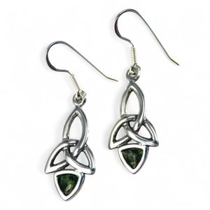KIRA, boucles d'oreilles, moldavite et argent