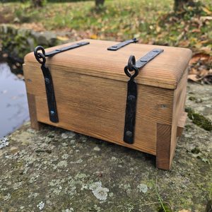 Historical medieval chest, wooden