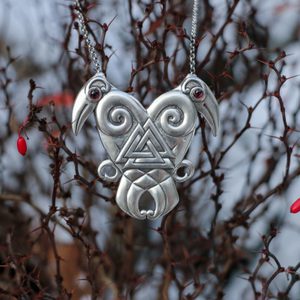 HEART OF THE NORTH - Hugin und Munin, silberne Wikingerkette Ag 925 10g