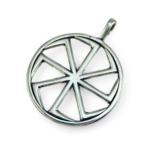 SLAVIC SUN WHEEL TALISMAN, silver Ag 925, pendant