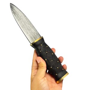 Sgian Dubh, schottisches Messer - Damaszenerstahl