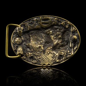 Taurus bull, belt buckle, brass
