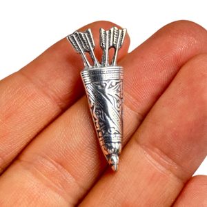 Carquois, pendentif tir à l'arc, argent