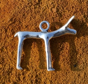 CELTIC DOG or DOE, oppdium Stare Hradisko, Moravia, Replica, Silver 925