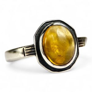 Medieval silver ring, citrine, Ag 925/1000