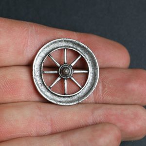 TARANIS WHEEL, Celtic Sun, zinc, antique silver