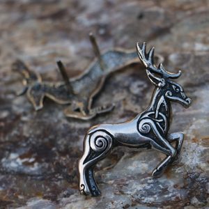 CELTIC DEER - Herne, sterling silver rivet for leather