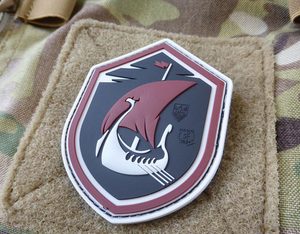 DRAKKAR DRAGON SHIP AT NIGHT, 3D velcro patch
