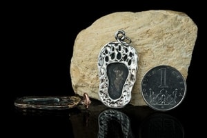 Bear Print, bronze pendant