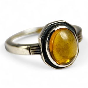 Medieval silver ring, citrine, Ag 925/1000