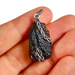 DORIS, Moldavite, pendant, silver 925/1000