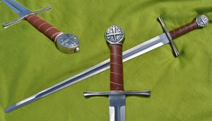 SINGLE HANDED SWORD, cross pommel, bone shaped guard