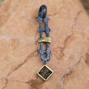 ILZA - PENDENTIF - Moldavite, argent