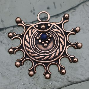 DEVANA, Slavic sun amulet, bronze lapis