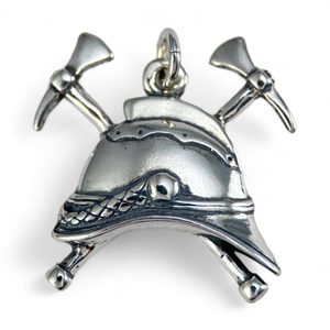 Old Fire Helmet, pendant sterling silver