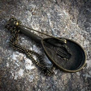 MEDIEVAL MANDOLIN, costume brooch