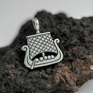 VIKING SHIP, silver pendant