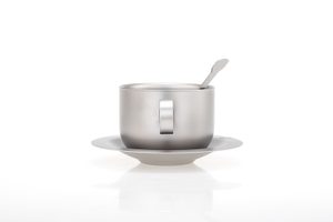 Ti3601 Tasse à café en titane avec soucoupe et cuillère KEITH
