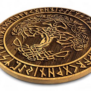 TREE OF LIFE - RUNES Wall Decoration 45cm Oak