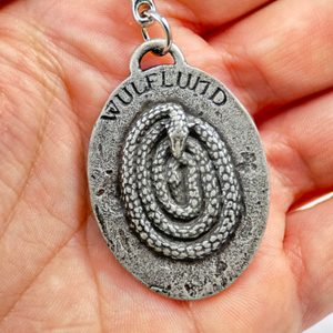 Drakkaria keychain, zinc antique silver