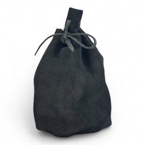 LARGE LEATHER POUCH, black