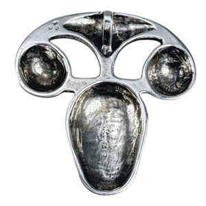 CELTIC HEAD PENDANT, La Tene art style, sterling silver