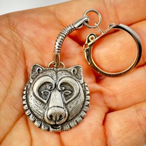 Berserker keyring, zinc antique silver