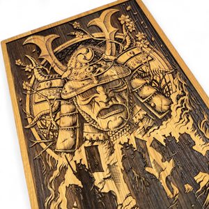 Samurai Wall Decoration Oak 32x46cm