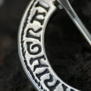 MEDIEVAL BROOCH, year 1300, Lombard script, silver 925/1000,13g