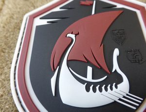 DRAKKAR DRAGON SHIP AT NIGHT, 3D velcro patch