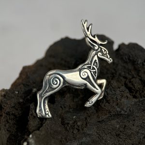 CELTIC DEER - Herne, sterling silver rivet for leather