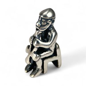 SEATED THOR STATUE - silver pendant, Ag 925