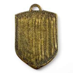 Rose of Rosenberg, medieval coat of arms in shield, zinc, old brass, enamel