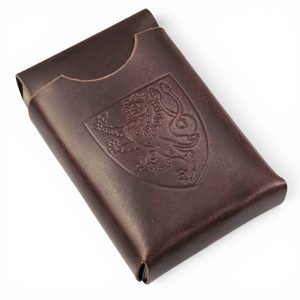 Leather case for playing cards, Czech lion