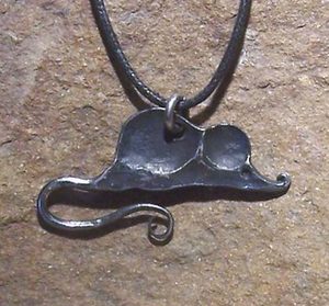 MOUSE, hand forged pendant
