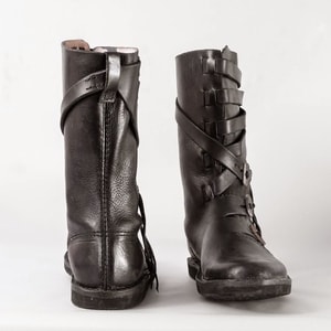 VARYAG, lather viking high shoes, black